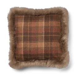 Checked Collection | Uldpude | Langhåret | Dobbeltsidet | 52x52 cm