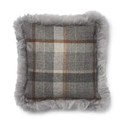 Checked Collection | Uldpude | Langhåret | Dobbeltsidet | 52x52 cm