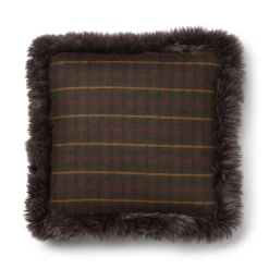 Checked Collection | Uldpude | Langhåret | Dobbeltsidet | 52x52 cm
