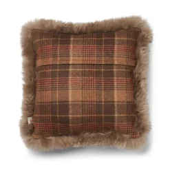 Checked Collection | Uldpude | Langhåret | Dobbeltsidet | 52x52 cm