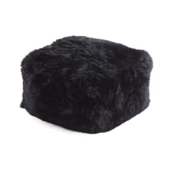 Firkantet puf | Langhåret | New Zealand | Læderbagside