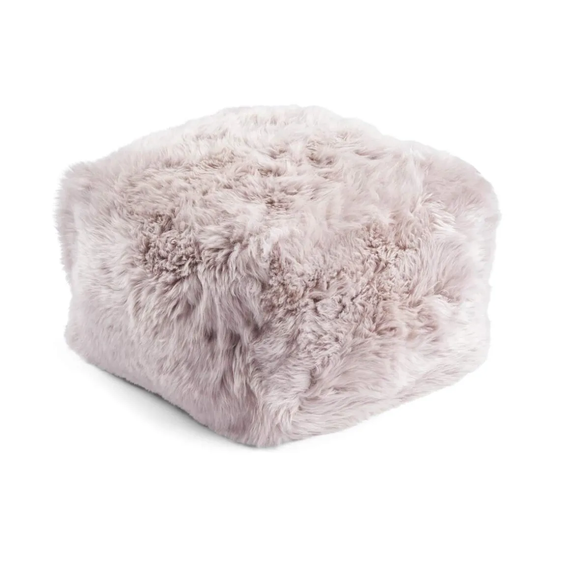 Firkantet puf | Langhåret | New Zealand | Læderbagside