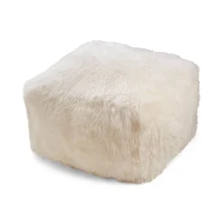 Firkantet puf | Langhåret | New Zealand | Læderbagside