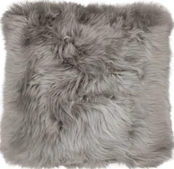 Lammeskindspude | Langhåret | New Zealand | Lædebagside | 50x50 cm