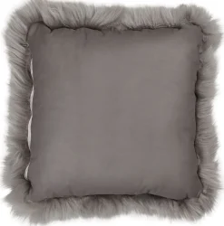 Lammeskindspude | Langhåret | New Zealand | Lædebagside | 50x50 cm
