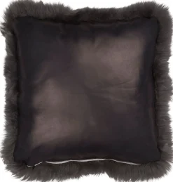 Lammeskindspude | Langhåret | New Zealand | Lædebagside | 50x50 cm