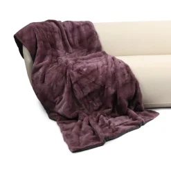 Minkplaid | Bagside af kashmir | Lilla | 100x200 cm