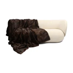 Minkplaid | Bagside af kashmir | Natural Dark Brown | 155x190 cm