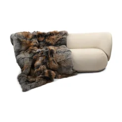 Premium ræveplaid | Bagside af kashmir | Gold Cross | 160x200 cm
