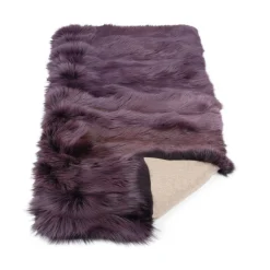 Premium tæppe af ræv | Bagside af kashmir | Aubergine | 150x70 cm