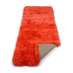 Premium tæppe af ræv | Bagside af kashmir | Orange | 180x70 cm
