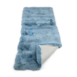 Premium tæppe af ræv | Bagside af kashmir | Sky Blue | 190x70 cm