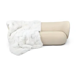 Premium tæppe af ræv | Bagside af kashmir | Arctic/Marble Fox | 140x200 cm