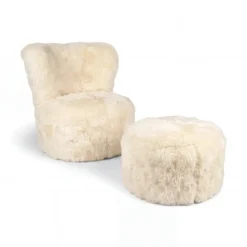 Skandi Footrest | Langhåret Lammeskind | New Zealand