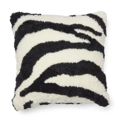 Zebra Lammeskindspude | Korthåret | New Zealand | Dobbeltsidet | 60x60 cm