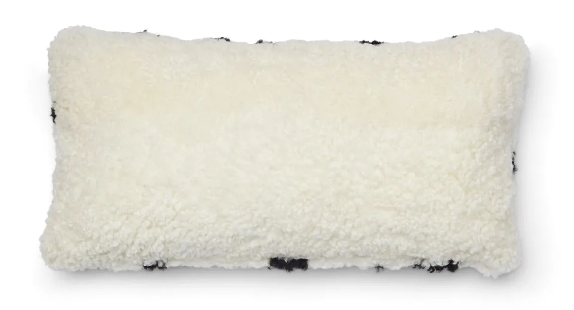 Zebra Lammeskindspude | Korthåret | New Zealand | Dobbeltsidet | 30x60 cm